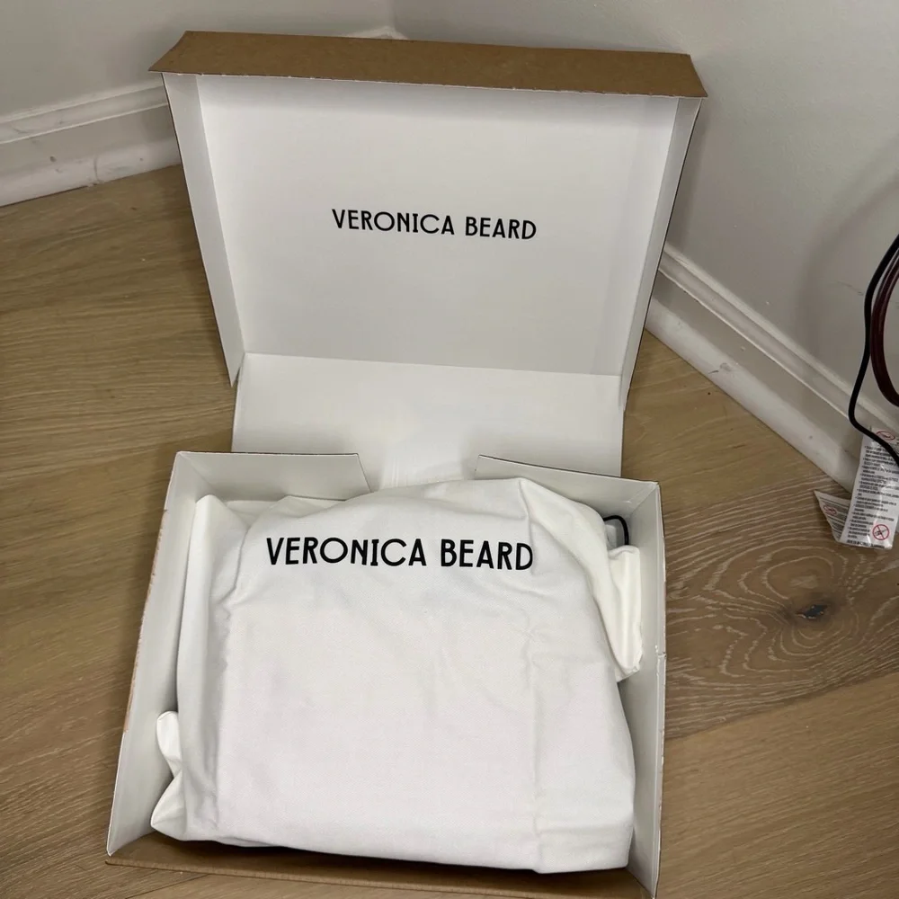 Veronica Beard Porto Crossbody Bag Natural Wicker & Navy Canvas Stripe - NWT